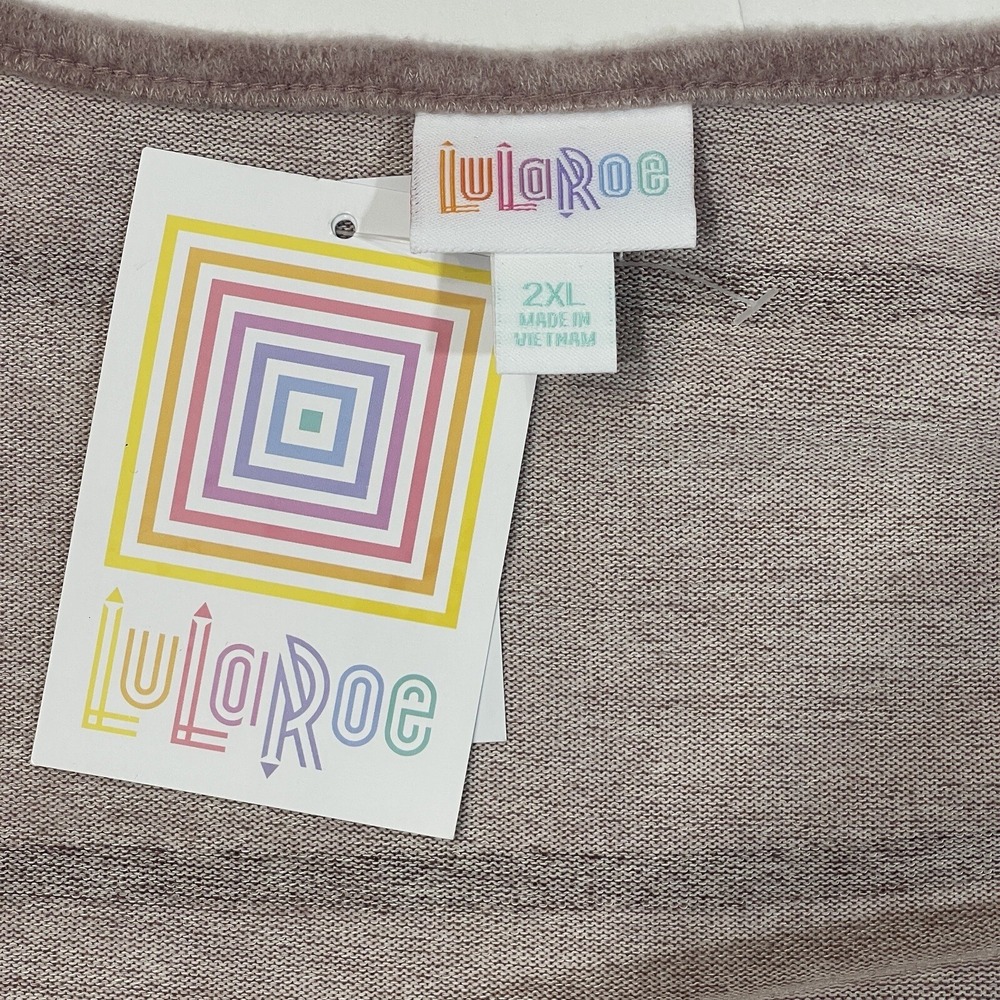LULAROE‎ Nanette Cascading Cardigan Sweater Women 2XL Pink Stripe Fleece NEW - Picture 5 of 16